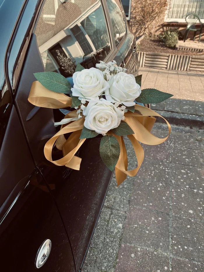 Buitenspiegeldecoraties voor trouwauto's bestellen - bekijk alle mogelijkheden