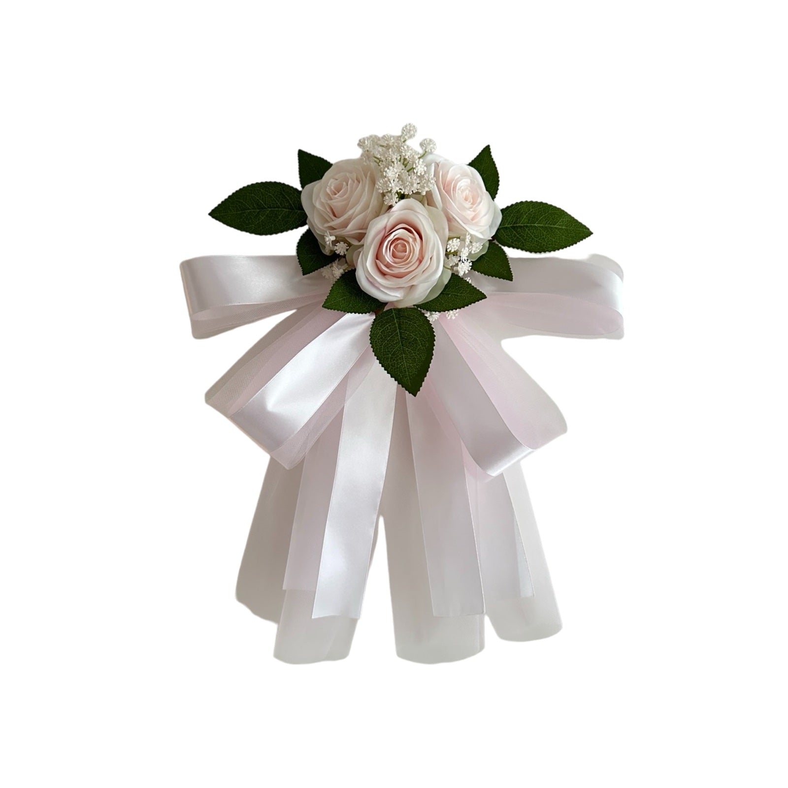 Buitenspiegel Decoratie - Mia Poeder Roze met Tule en Gipskruid