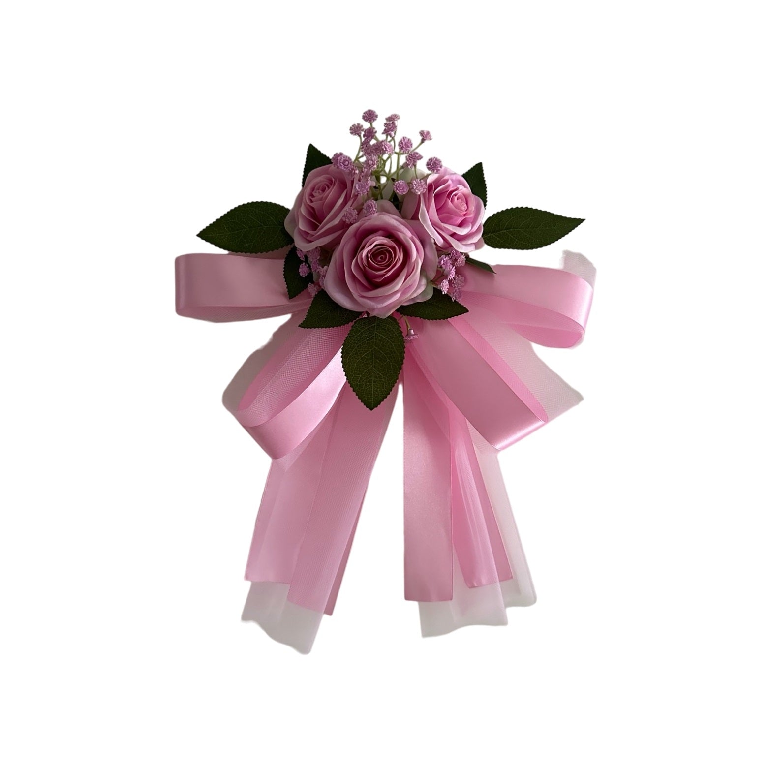 Buitenspiegel Decoratie - Mia Roze met Tule en Gipskruid