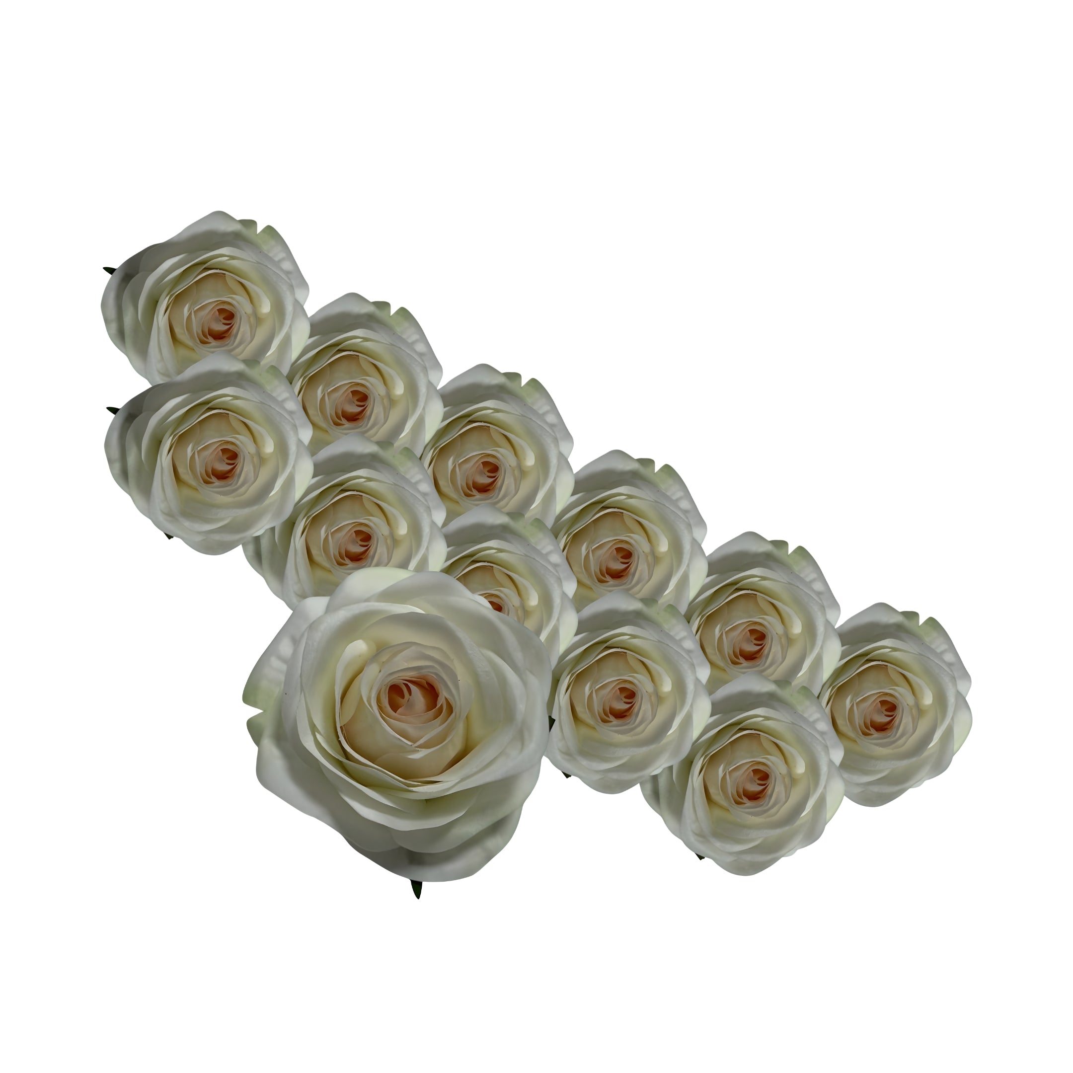 Kunstrozen Champagne Kleur 12 stuks