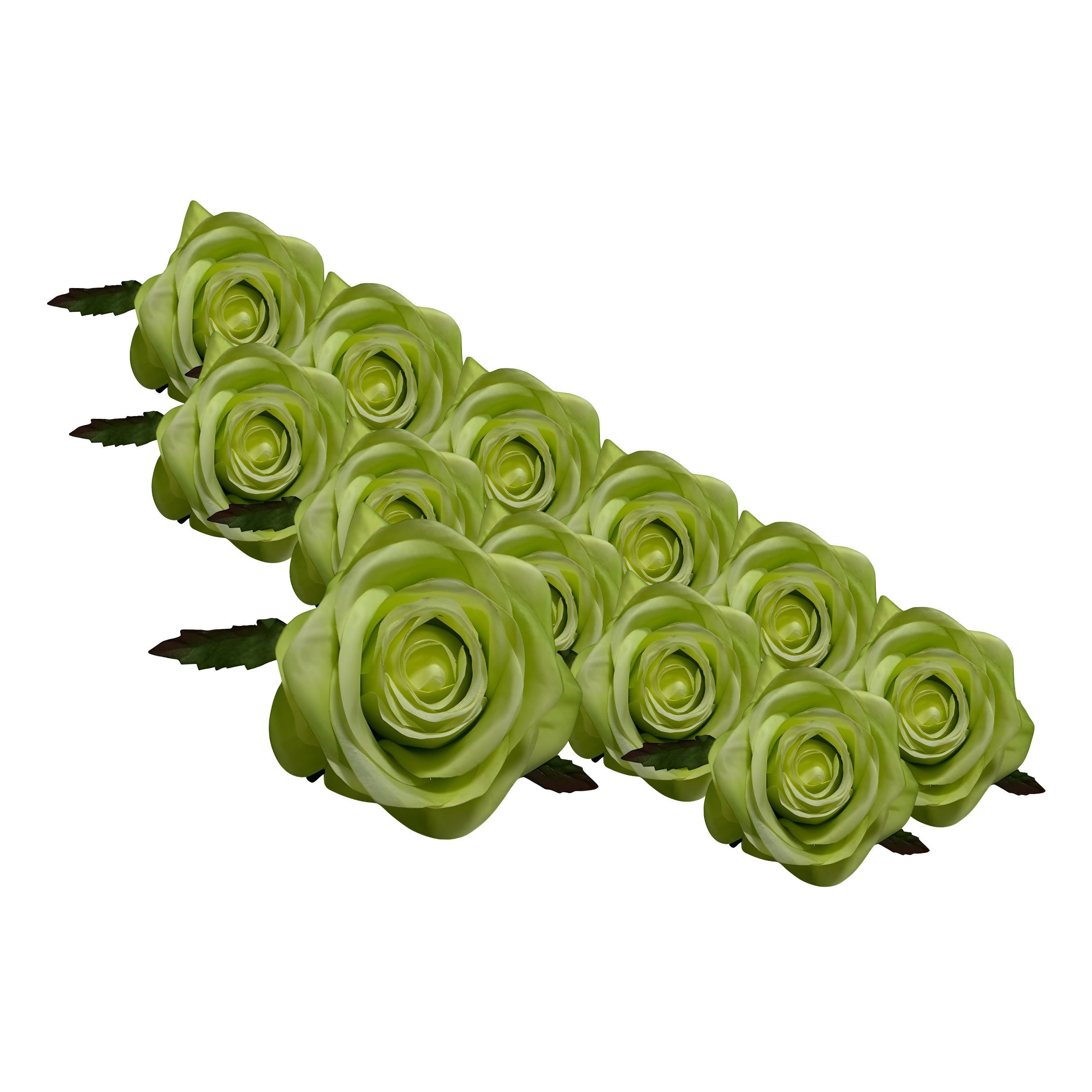 Kunstrozen Groen 12 stuks
