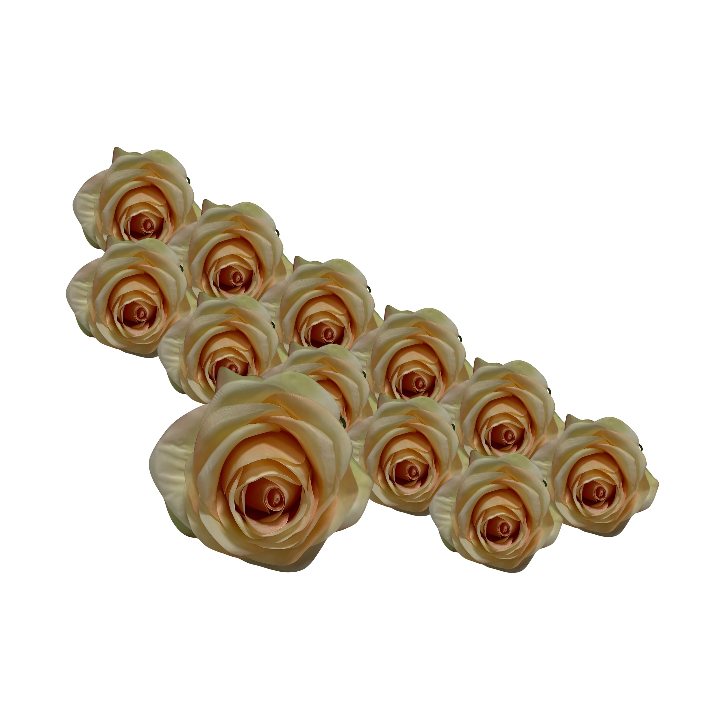 Kunstrozen Perzik 12 stuks