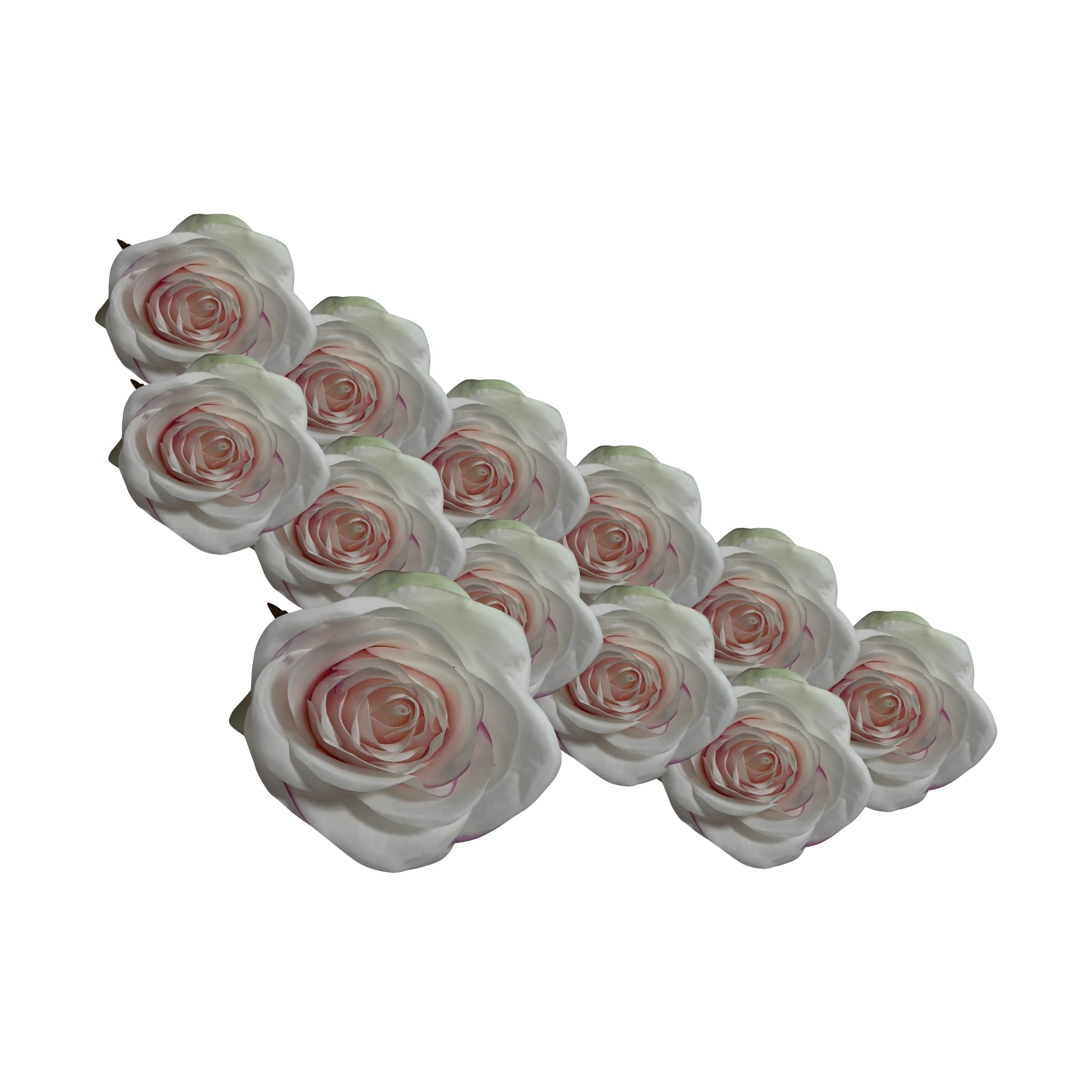 Kunstrozen Poeder Roze 12 stuks
