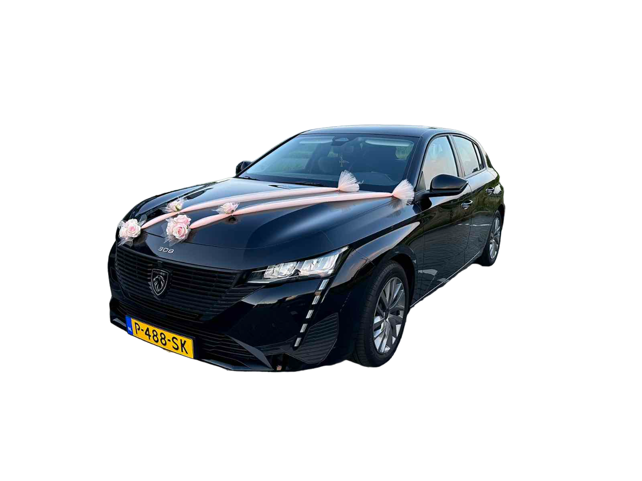 Luxe Trouwauto Decoratie: ANA POEDER PERZIK