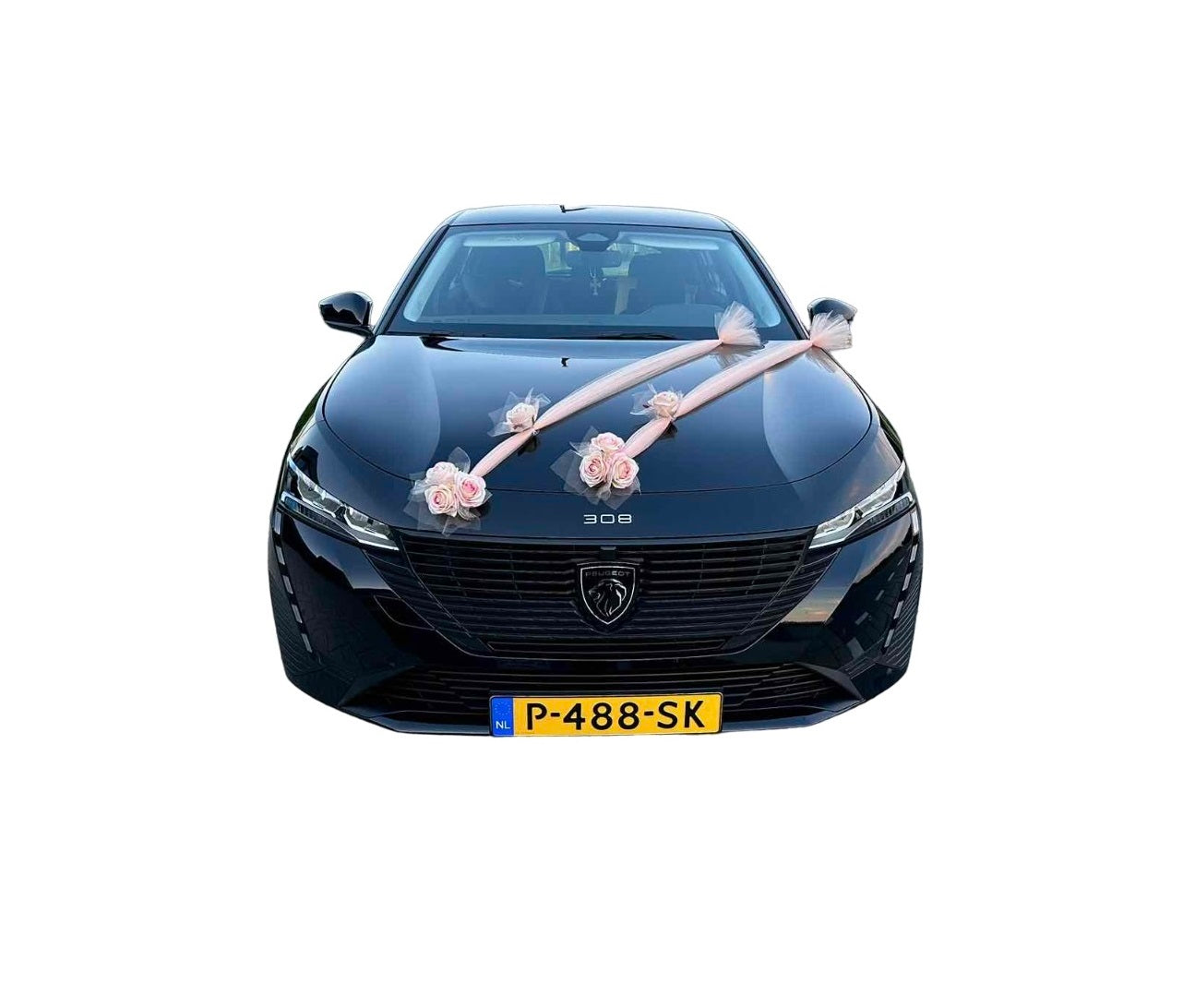 Luxe Trouwauto Decoratie: ANA POEDER PERZIK