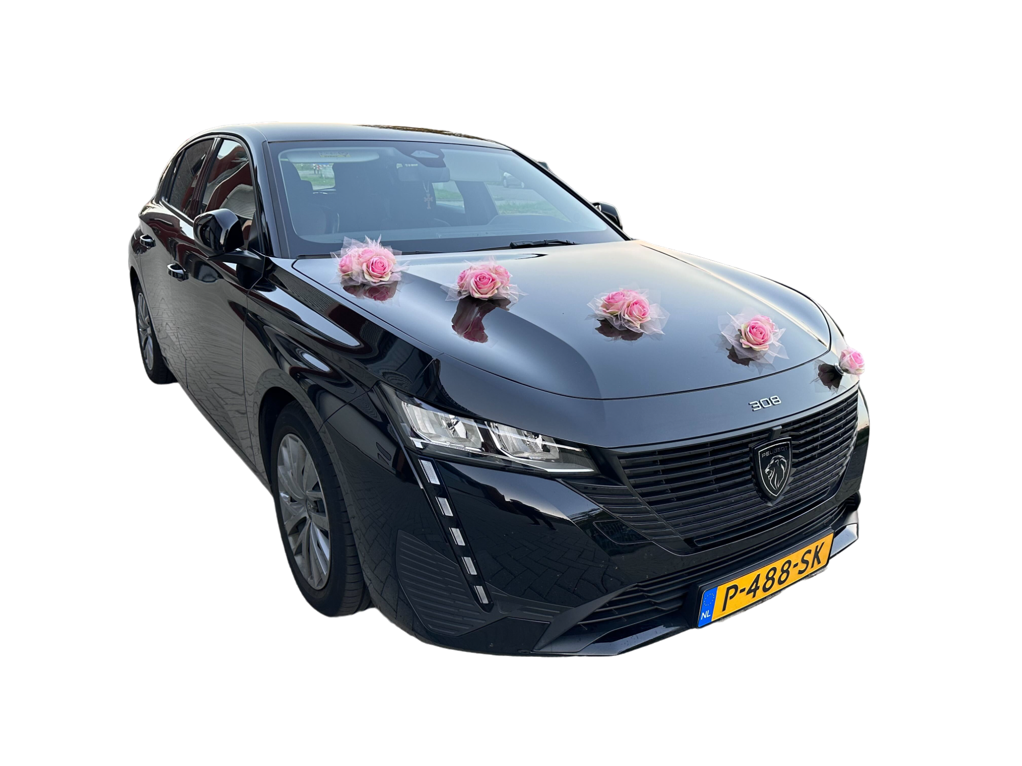 Luxe Trouwauto Decoratie: DONATA NEON ROZE
