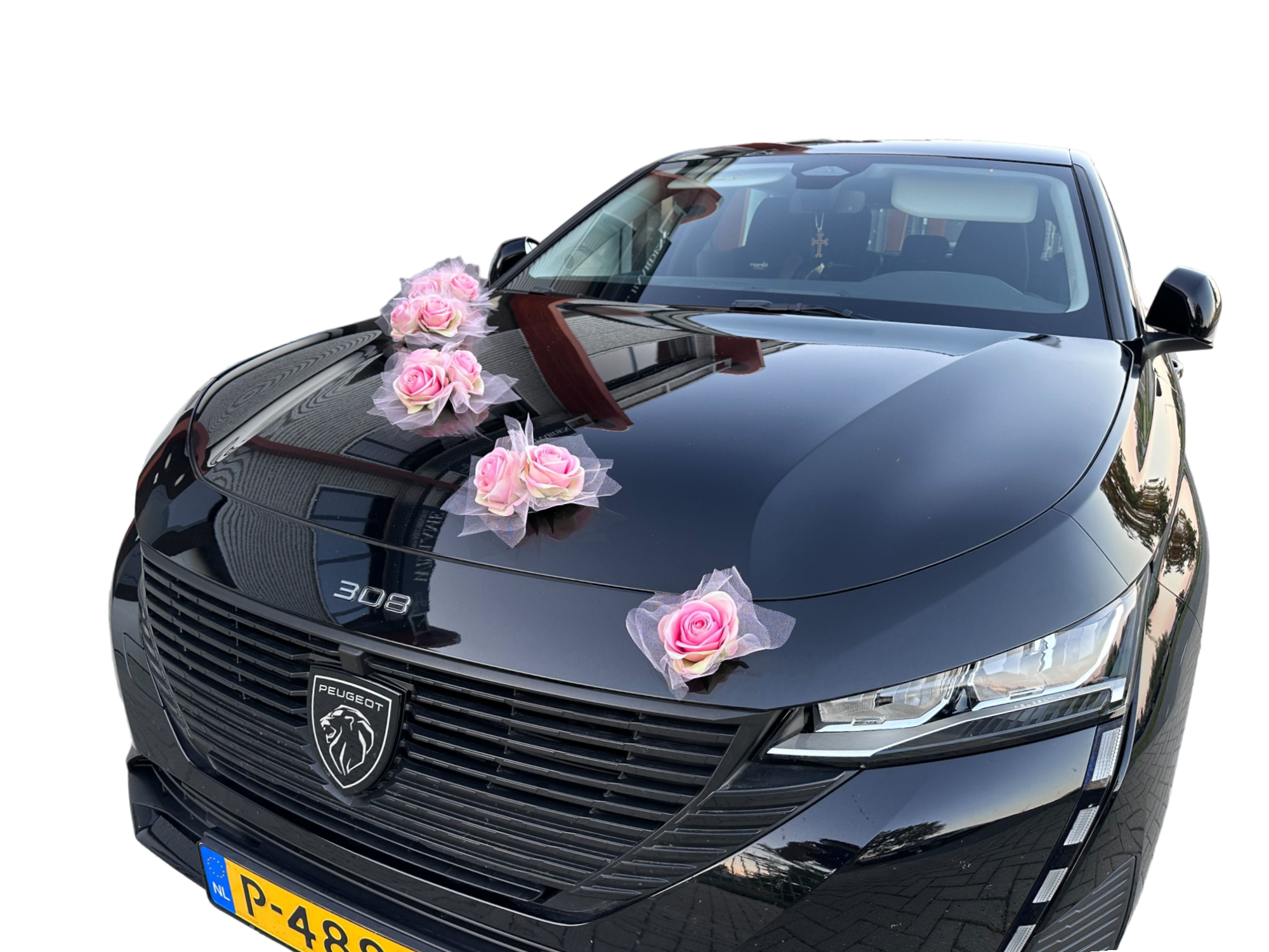 Luxe Trouwauto Decoratie: DONATA NEON ROZE