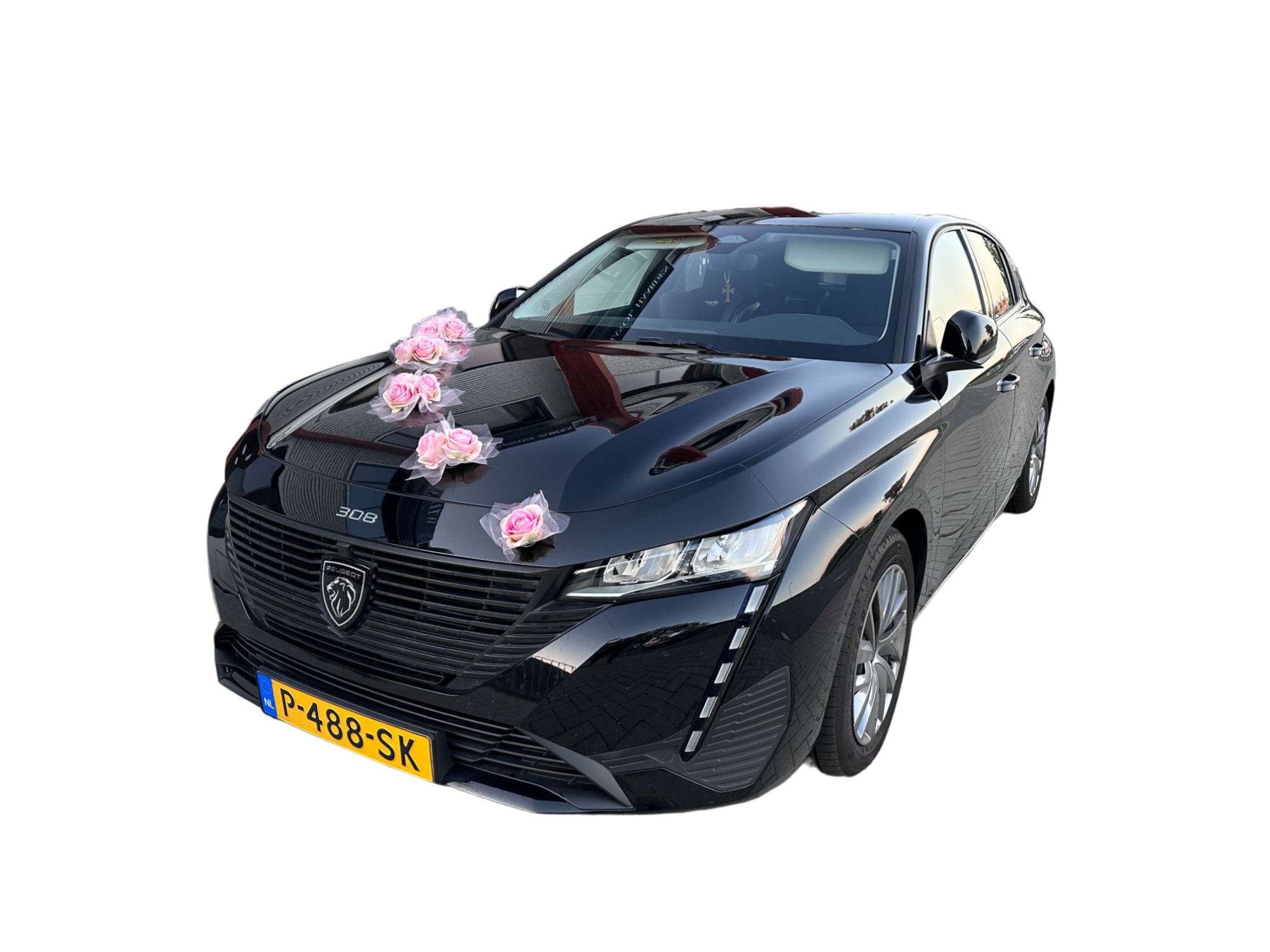 Luxe Trouwauto Decoratie: DONATA NEON ROZE