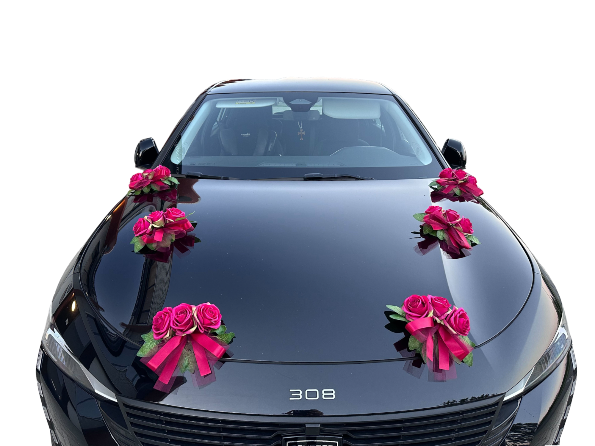 Luxe Trouwauto Decoratie: MARTINA DONKER ROOD