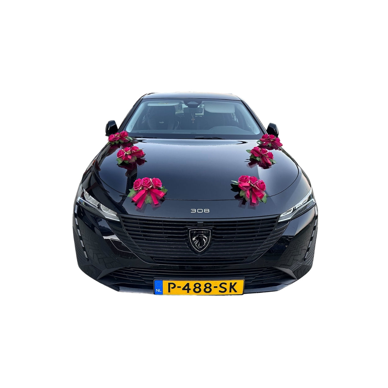 Luxe Trouwauto Decoratie: MARTINA DONKER ROOD