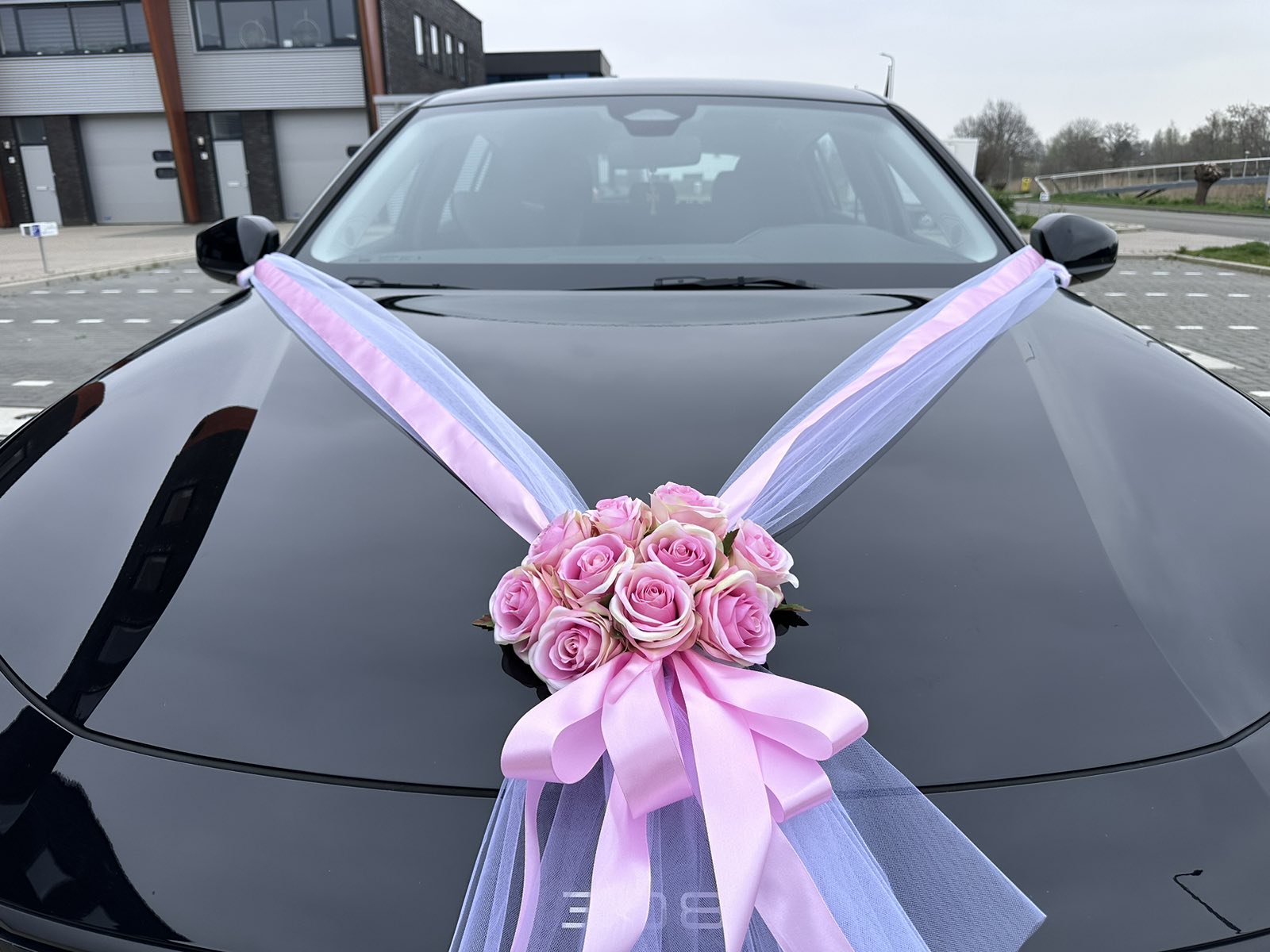 Luxe Trouwauto Decoratie: ALMA NEON ROZE