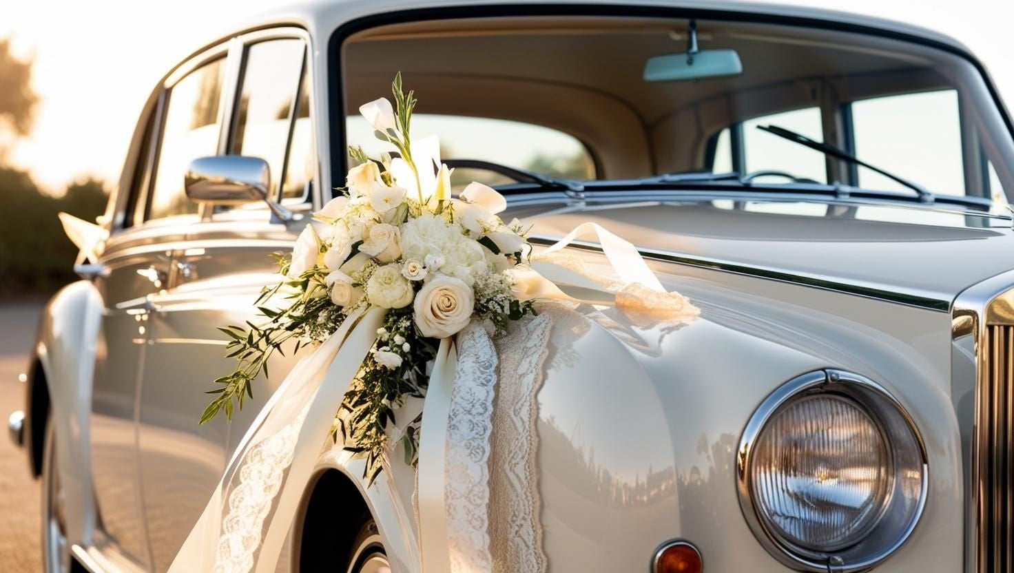 Wat zegt de kleur als het leidende thema van een bruiloft en de keuze van decoraties voor de trouwauto?