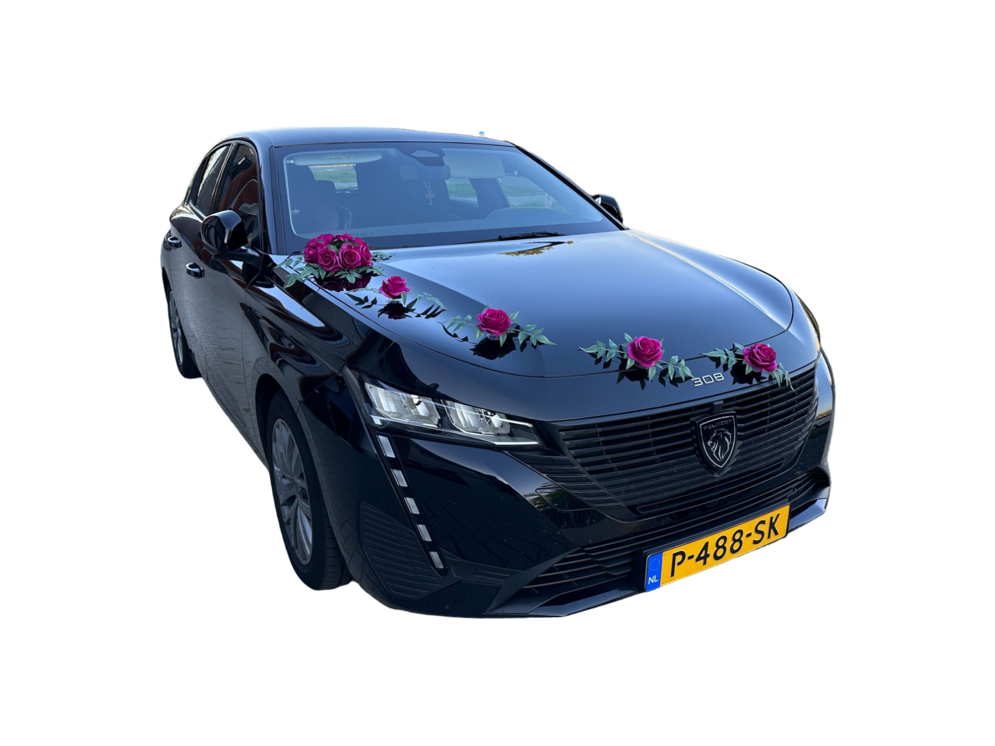 Luxe Trouwauto Decoratie: CELINE FUCHSIA