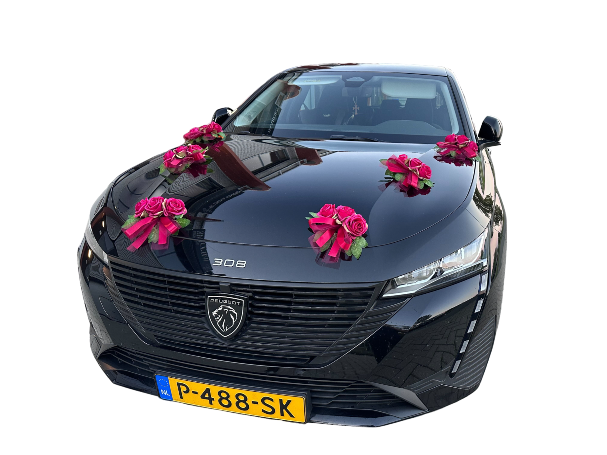 Luxe Trouwauto Decoratie: MARTINA DONKER ROOD