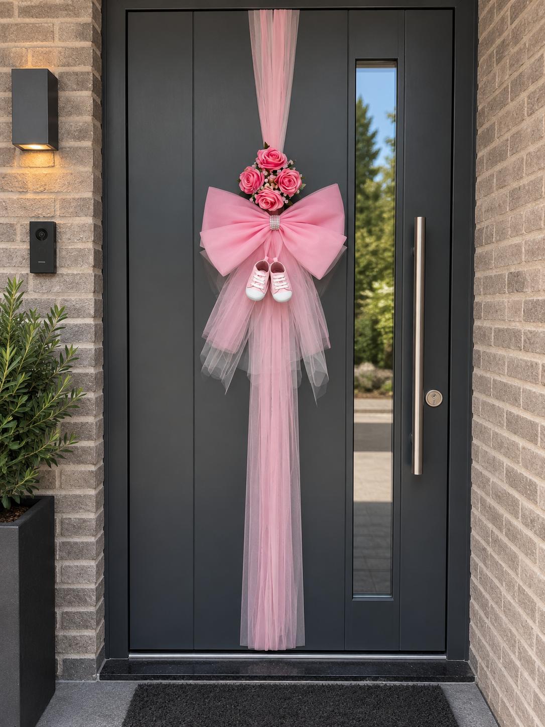 LILY Geboorte Strik met Schoentjes & Bloemen Meisje
