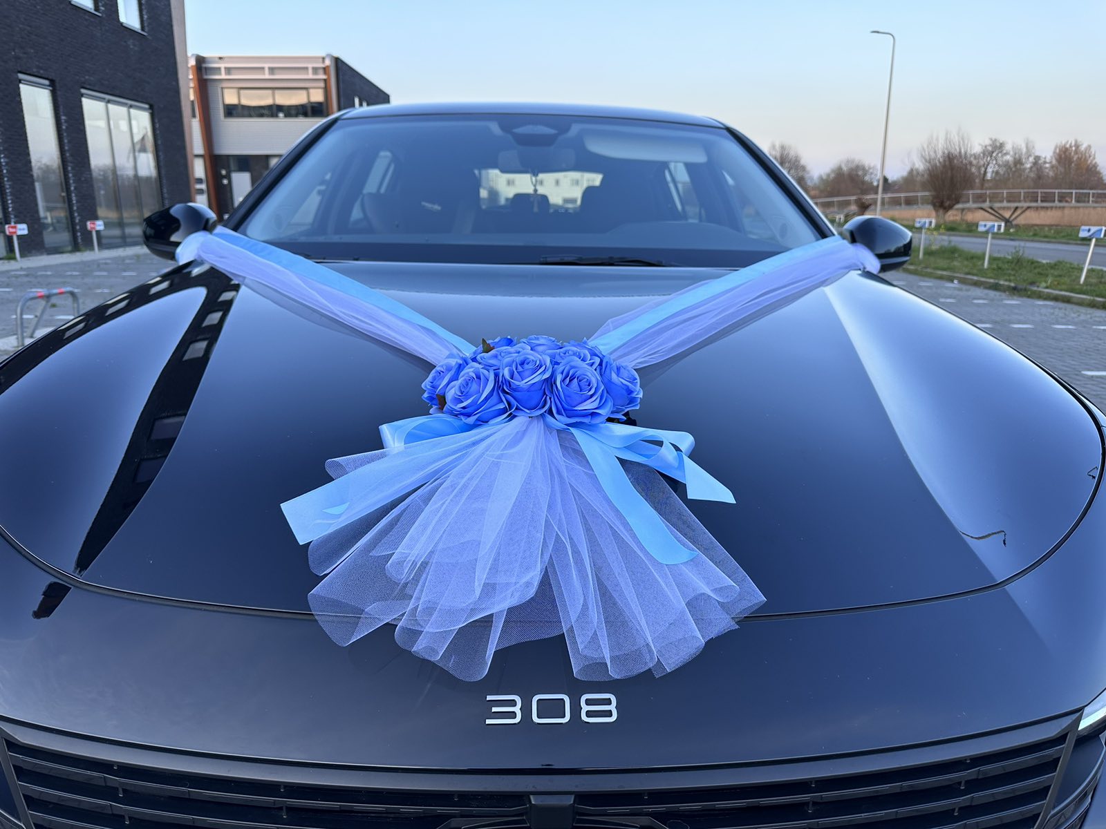 Luxe Trouwauto Decoratie: ALMA LICHT BLAUW